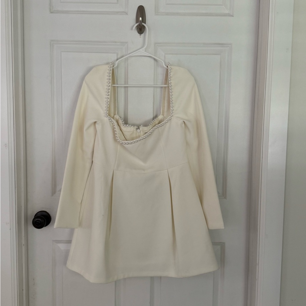 Elegant Cream Pearl Bridal Dress